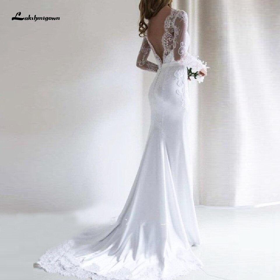 NumberSea-NumberSea White Mermaid Dress Vintage Lace Long Sleeve Wedding Dress White / 4 NumberSea-NumberSea White Mermaid Dress Vintage Lace Long Sleeve Wedding Dress White / 4