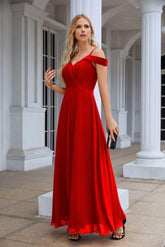 Women's thin strap off the shoulder bridesmaid mopping the floor evening dress 28093-numbersea