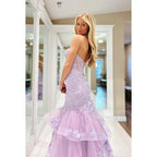 Glamouröses und dramatisches schulterfreies ärmelloses Party-Ballkleid im Meerjungfrauen-Stil mit Applikationen