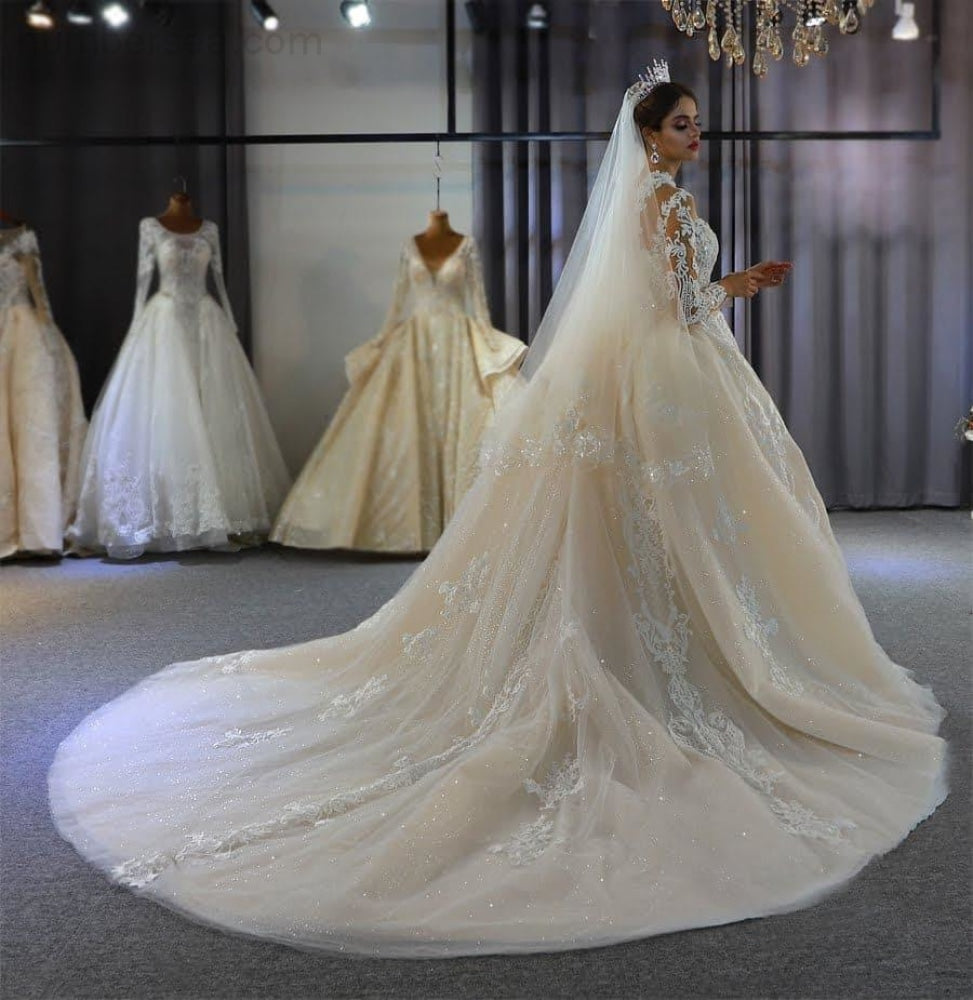NB3772 wedding dress 2 in 1 lace mermaid wedding dress with detachable train 100% real work photo - numbersea