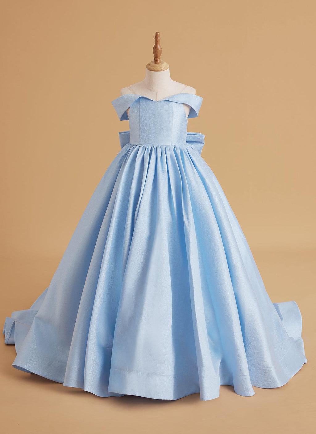 Vestido de fiesta de cumpleaños de satén azul encantado para niñas 