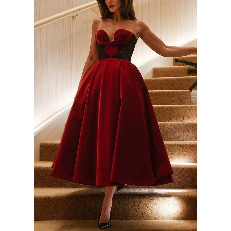 Elegantes A-Linien-Kleid mit Herzausschnitt und Taschen für Party, Abschlussball, Abendkleid 