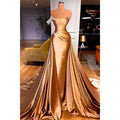 Strapless Pleats Beads Long Formal Evening Dress
