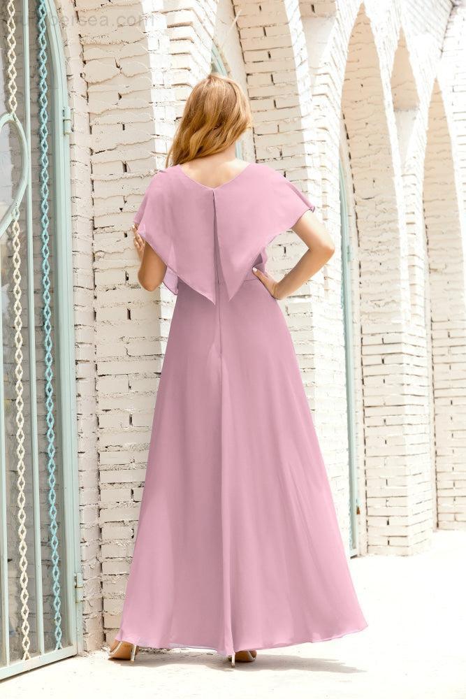 Numbersea Mother Of The Bride Dresses Plus Size V-Neck Floor Length Formal Prom Dress For Wedding