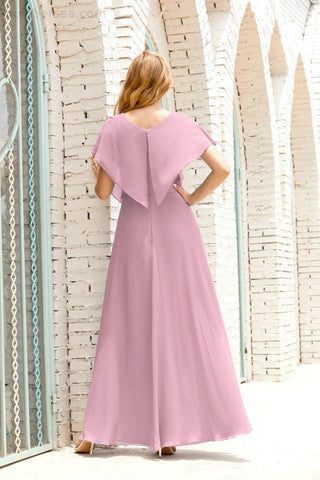 Numbersea Mother Of The Bride Dresses Plus Size V-Neck Floor Length Formal Prom Dress For Wedding