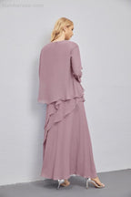 Mother of Bride Dresses with Open Front Lightweight Cardigan Formal Prom Gown 28081-numbersea