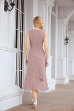 Numbersea Formal Party Gown Dress Chiffon Long Mother of The Bride Dresses with Ruffle Cape 28072 - numbersea