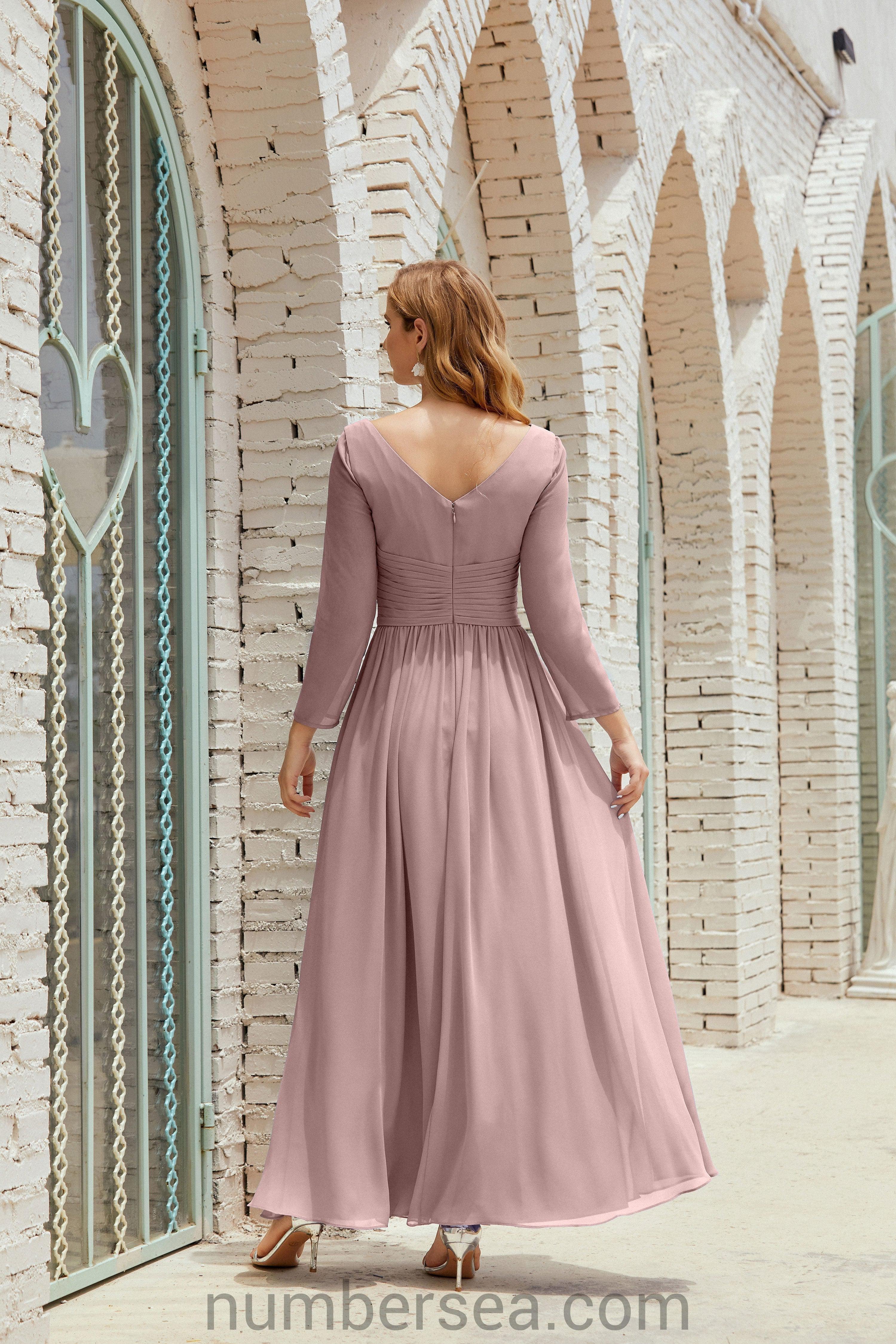 Numbersea Bridesmaid Dress Chiffon Formal Party Dress Evening Dress 28016-numbersea