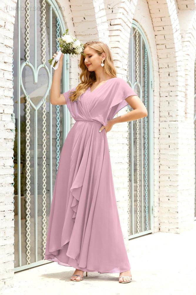 Numbersea Mother Of The Bride Dresses Plus Size V-Neck Floor Length Formal Prom Dress For Wedding