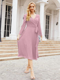 Bridesmaid Dress V-Back Waist Belt Mother of the Bride Wedding Guest 28031-numbersea
