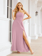 Numbersea One Shoulder Bridesmaid Dresses Long Formal Prom Gowns 28048-numbersea