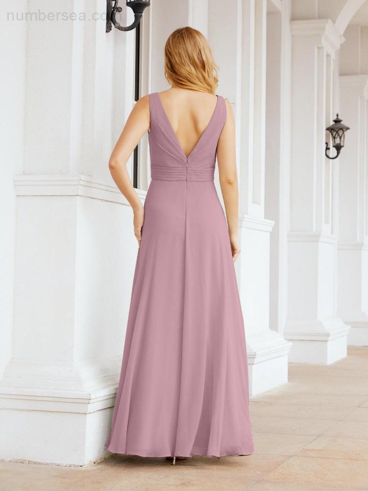 Numbersea Bridesmaid Dresses for Wedding Ruffles Long Formal Prom Gowns 28039-numbersea