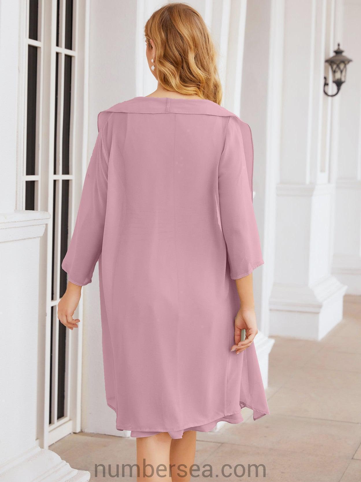 Numbersea Chiffon Mother Of The Bride Dresses Prom Dress For Wedding Guest Casual Pleated 28065