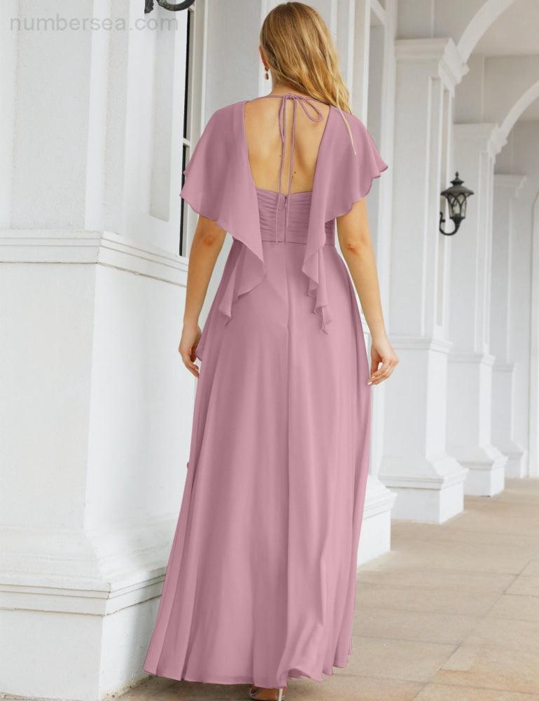 Numbersea Bridesmaid Dresses Backless Formal Prom Gowns for Evening Party Mother of The Bride Dress 28040-numbersea