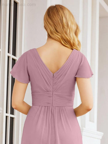 Numbersea Formal Prom Gowns for Mother of The Bride Cap Sleeves Bridesmaid Dress 28047-numbersea