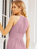 Keyhole Bridesmaid Dresses Sleeveless Formal Evening Party Prom Gowns 28043-numbersea