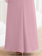 Numbersea Formal Party Gown Dress Long Chiffon Mother Of The Bride Dresses With Ruffle Cape 28026