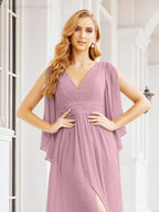 Numbersea Bridesmaid Dresses with Split for Wedding Party Flutter Sleeves 28045-numbersea