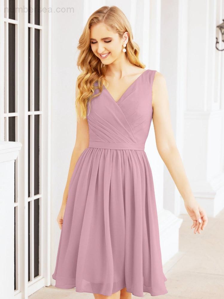 Numbersea Homecoming Dresses Knee Length Skirt V Back 28062