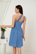 Numbersea Women Chiffon Short One Shoulder Bridesmaid Dress Formal Dresses For Party Homecoming 2804