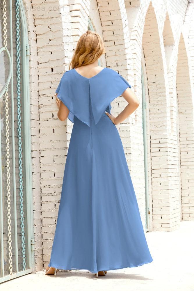 Numbersea Mother Of The Bride Dresses Plus Size V-Neck Floor Length Formal Prom Dress For Wedding