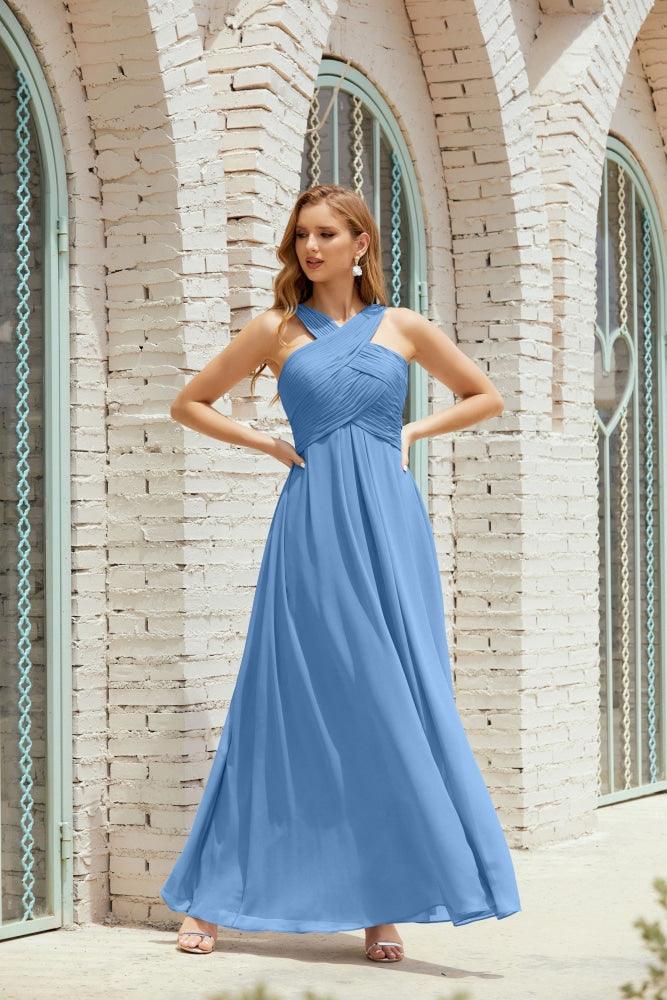 Halter Bridesmaid Dresses Formal Cocktail Prom Gown 28015-numbersea