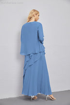 Mother of Bride Dresses with Open Front Lightweight Cardigan Formal Prom Gown 28081-numbersea