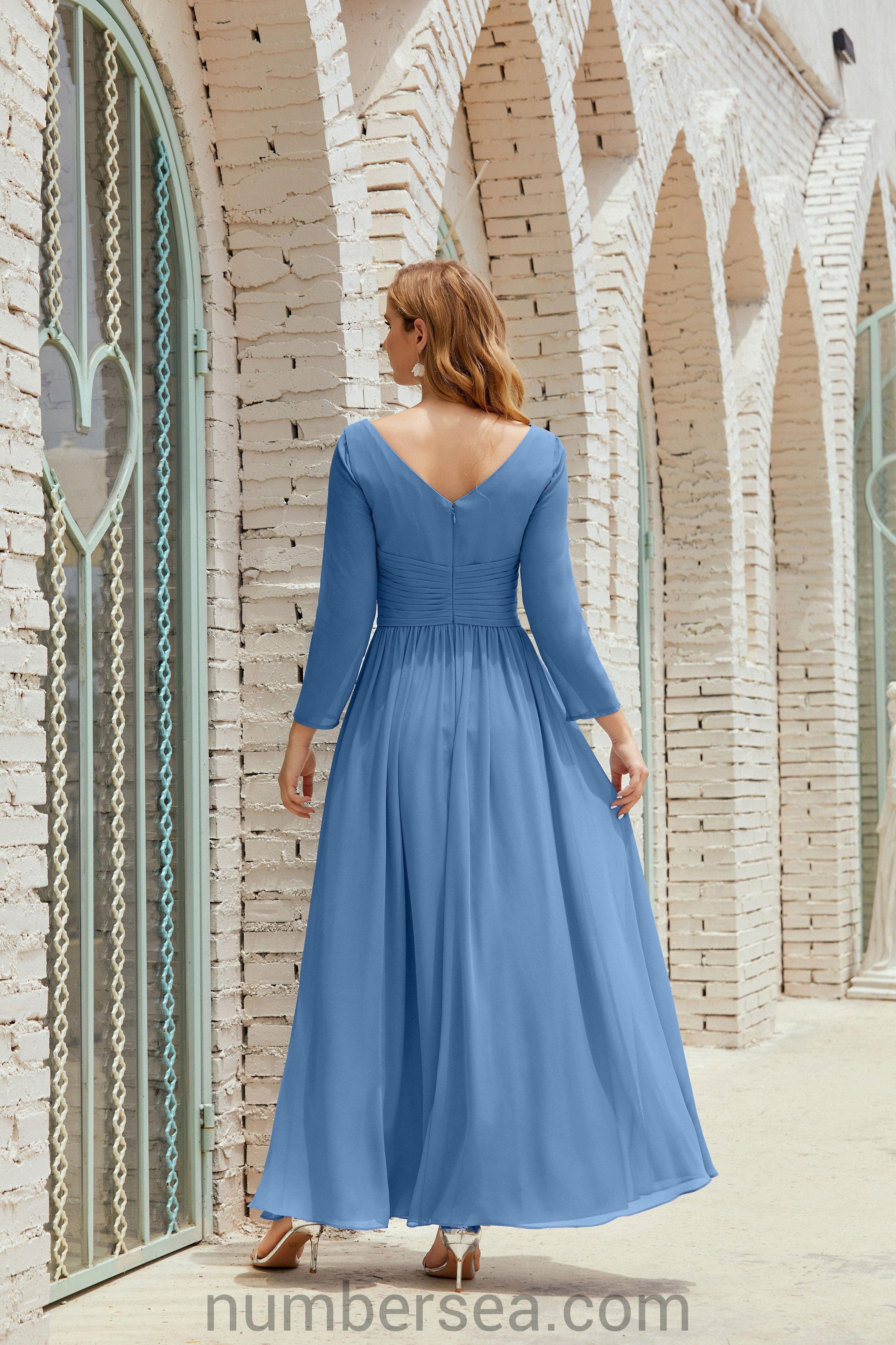 Numbersea Bridesmaid Dress Chiffon Formal Party Dress Evening Dress 28016-numbersea