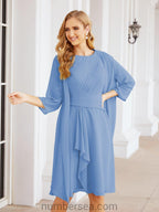 Numbersea Chiffon Mother Of The Bride Dresses Prom Dress For Wedding Guest Casual Pleated 28065 Blue