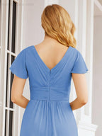 Numbersea Formal Prom Gowns for Mother of The Bride Cap Sleeves Bridesmaid Dress 28047-numbersea