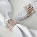 10 Pack Diamond Rhinestone Napkin Rings Champagne - Velcro Brooch Buckle for Chair Sashes