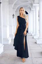 Ladies Chiffon One Shoulder Bridesmaid Evening Dress Wedding Party Evening Dress 28133-numbersea