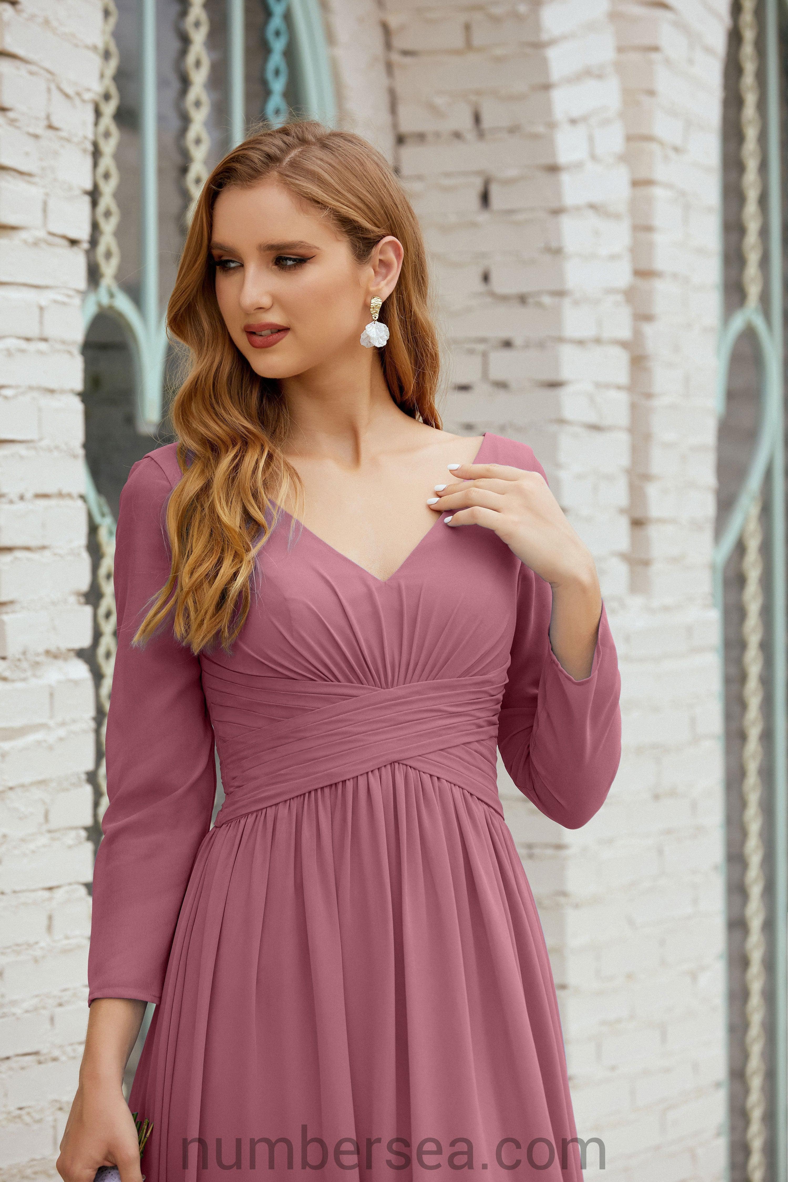 NumberSea-Numbersea Bridesmaid Dress Chiffon Formal Party Dress Evening Dress 28016
