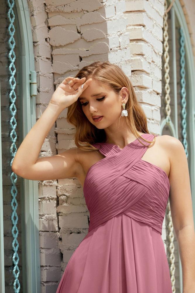 Halter Bridesmaid Dresses Formal Cocktail Prom Gown 28015-numbersea