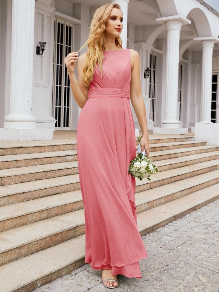 Numbersea Bridesmaid Dresses for Wedding Ruffles Long Formal Prom Gowns 28039-numbersea