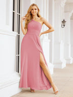 Numbersea One Shoulder Bridesmaid Dresses Long Formal Prom Gowns 28048-numbersea