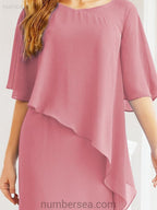 Numbersea Formal Party Gown Dress Long Chiffon Mother Of The Bride Dresses With Ruffle Cape 28026