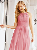 Keyhole Bridesmaid Dresses Sleeveless Formal Evening Party Prom Gowns 28043-numbersea