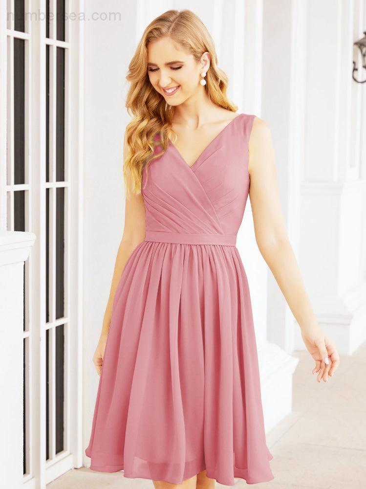 Numbersea Homecoming Dresses Knee Length Skirt V Back 28062