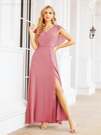 Numbersea Bridesmaid Dresses Cape Formal Prom Dress Open Back Gowns for Mother of The Bride 28058-numbersea