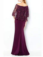 Mother Of The Bride Dresses Sheath Off-The-Shoulder With Lace