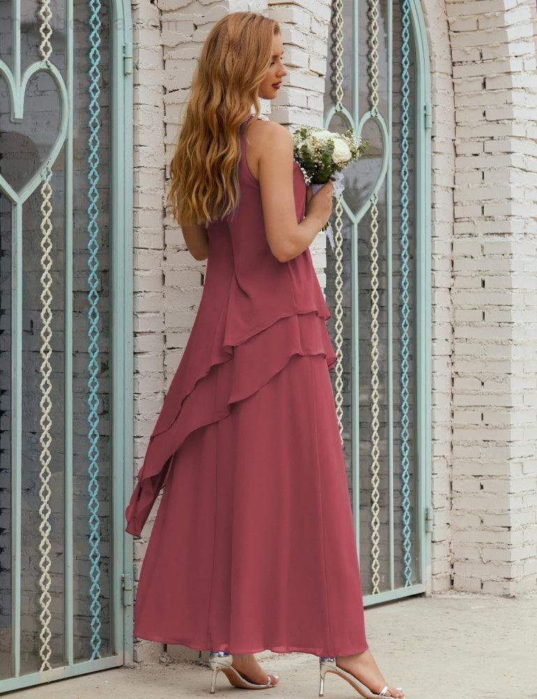 Chiffon Long Plus Size Mother Of Bride Dresses Formal Bridesmaid Prom Gown 28019