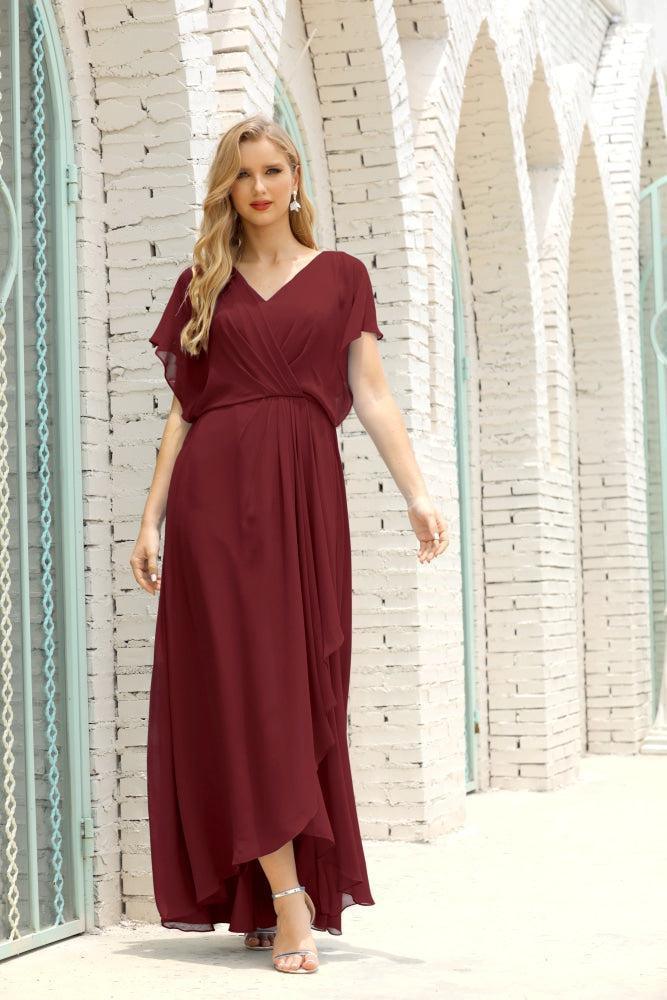 Numbersea Mother Of The Bride Dresses Plus Size V-Neck Floor Length Formal Prom Dress For Wedding