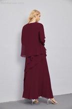 Mother of Bride Dresses with Open Front Lightweight Cardigan Formal Prom Gown 28081-numbersea