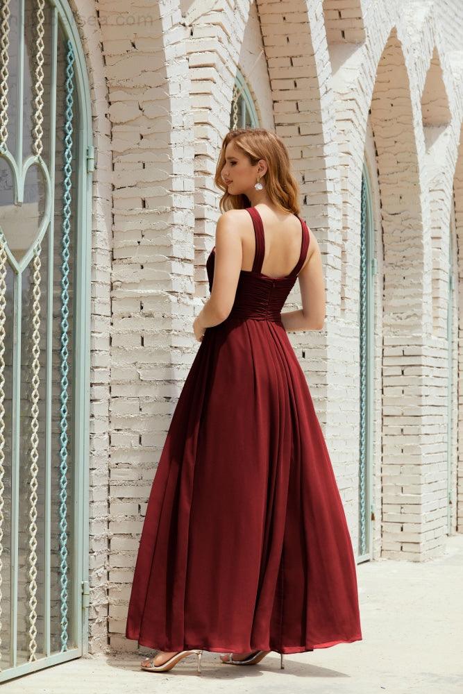 Halter Bridesmaid Dresses Formal Cocktail Prom Gown 28015-numbersea