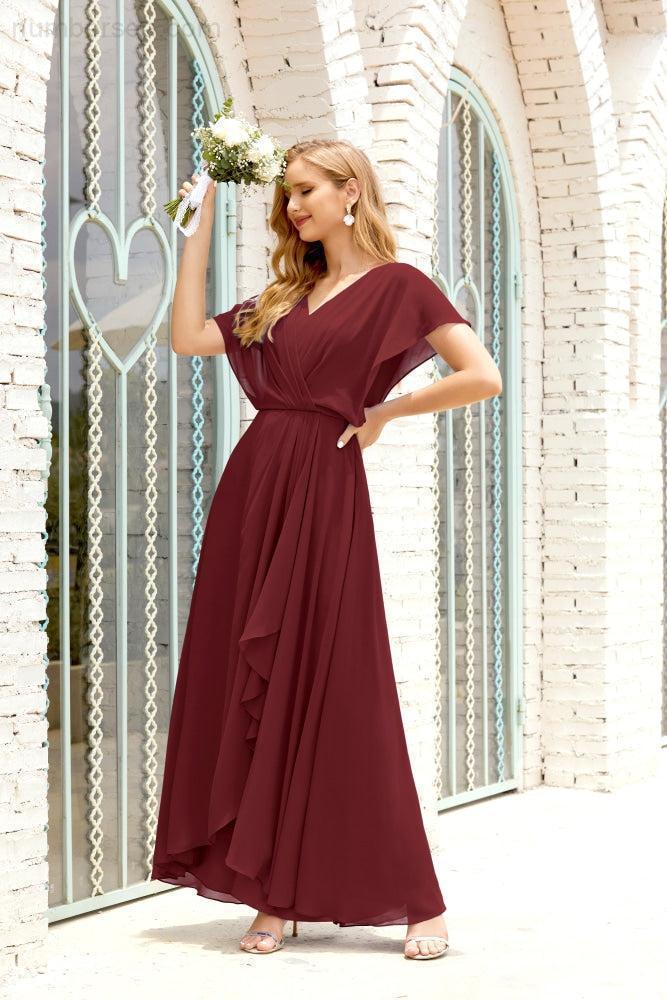 Numbersea Mother Of The Bride Dresses Plus Size V-Neck Floor Length Formal Prom Dress For Wedding