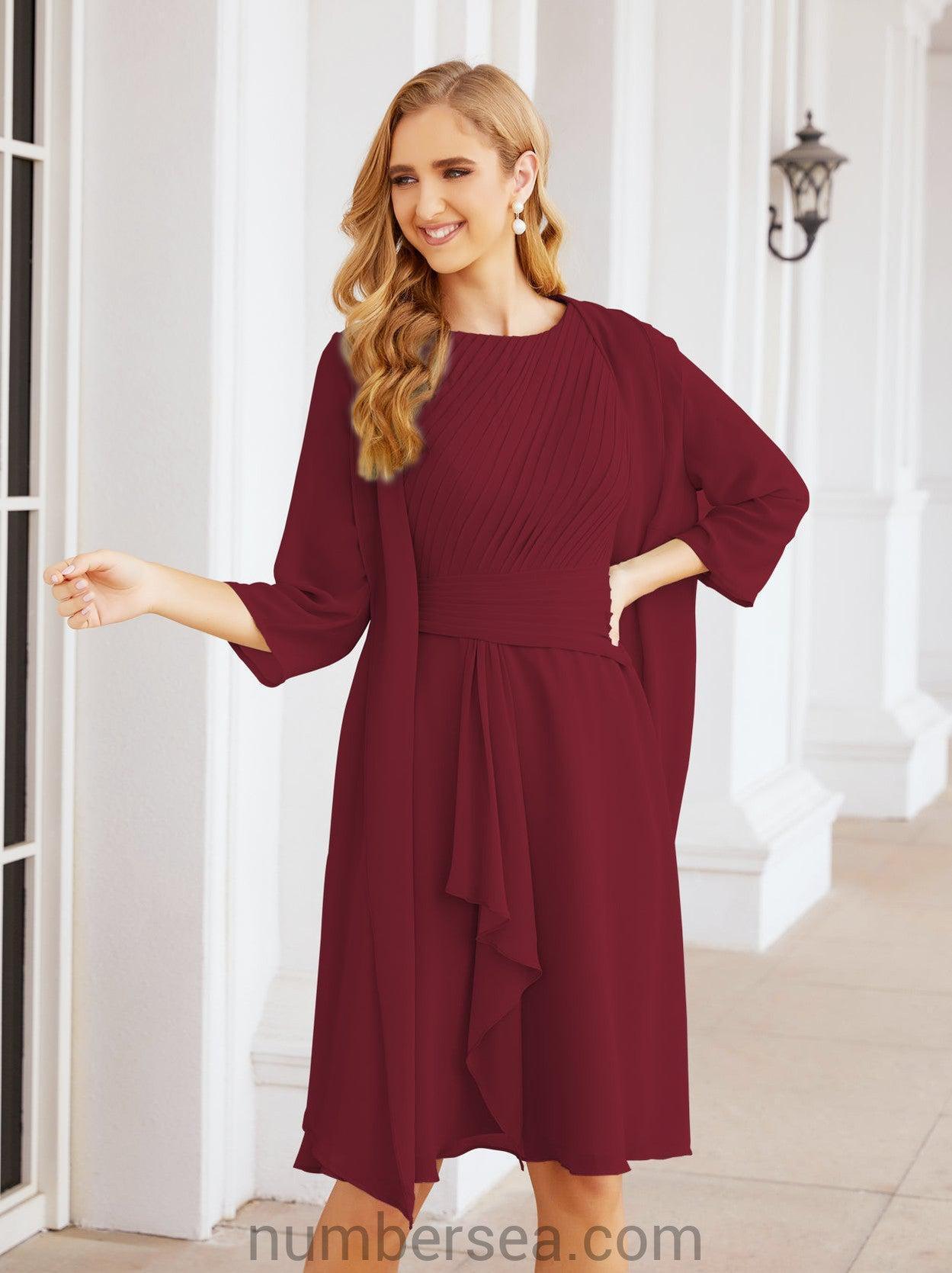 Numbersea Chiffon Mother Of The Bride Dresses Prom Dress For Wedding Guest Casual Pleated 28065