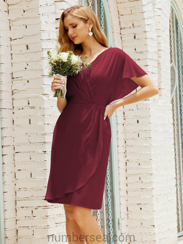 Homecoming Dresses Knee Length Sleeveless Prom Gowns 28021 Burgundy