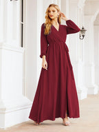 Numbersea Women's Chiffon Bridesmaid Dress A line Long Sleeves Formal Evening Prom Gown for Wedding Guest 28032-numbersea