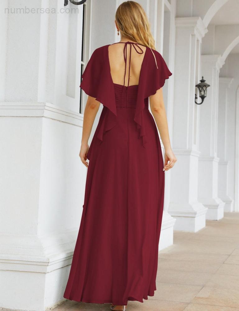 Numbersea Bridesmaid Dresses Backless Formal Prom Gowns for Evening Party Mother of The Bride Dress 28040-numbersea